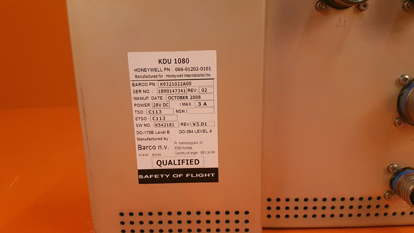 066-01202-0101 Honeywell KDU 1080 Display Unit