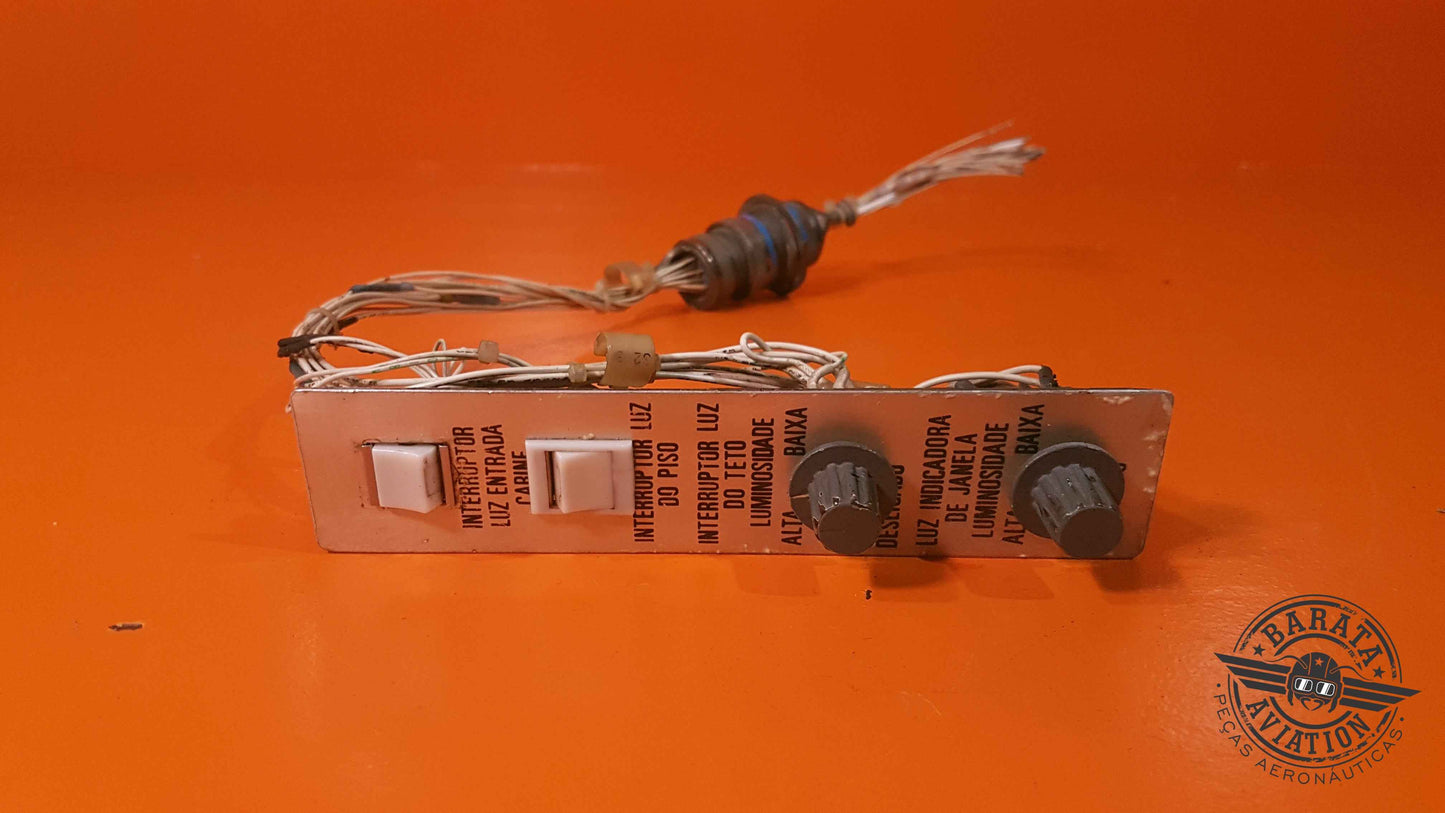 6219190-2  Cessna Cabin Lights Switch Plate Assy