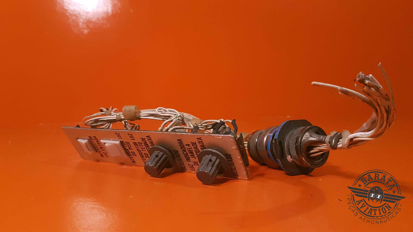 6219190-2  Cessna Cabin Lights Switch Plate Assy