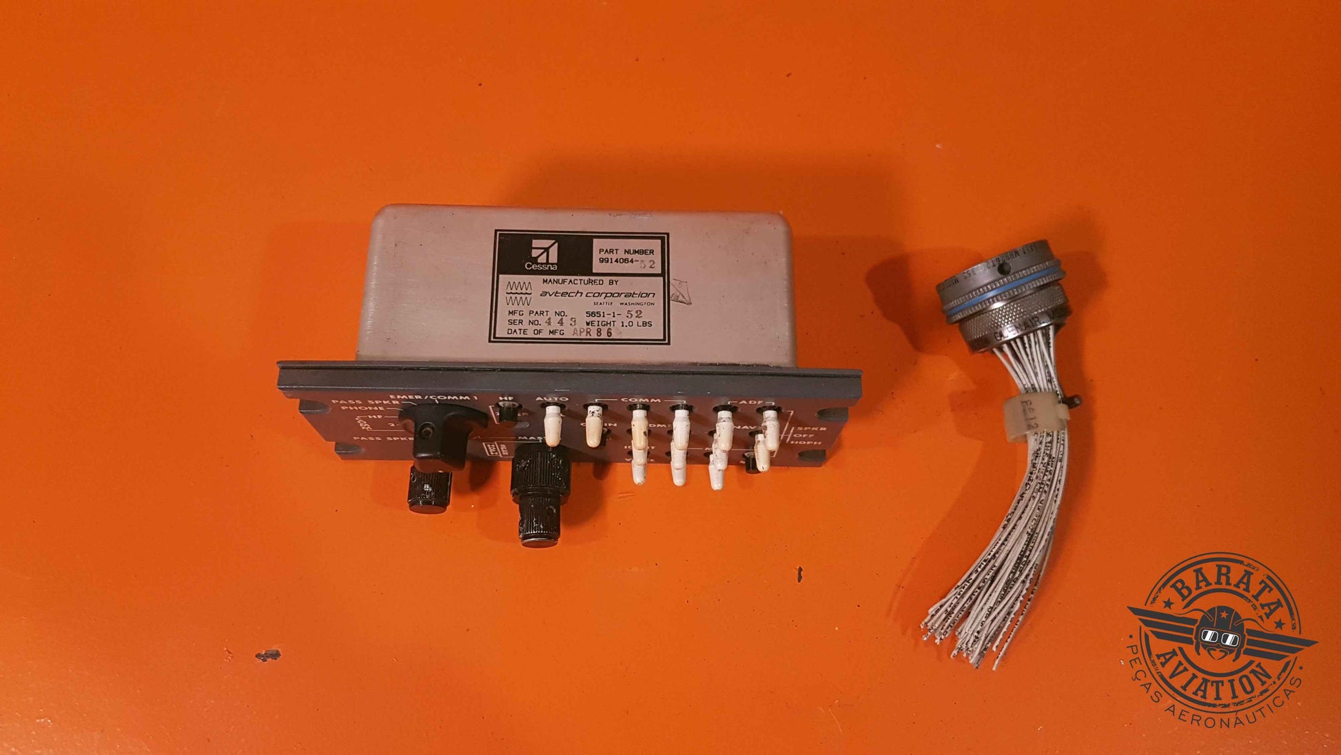 5651-1-52 Avtech Audio Control Panel