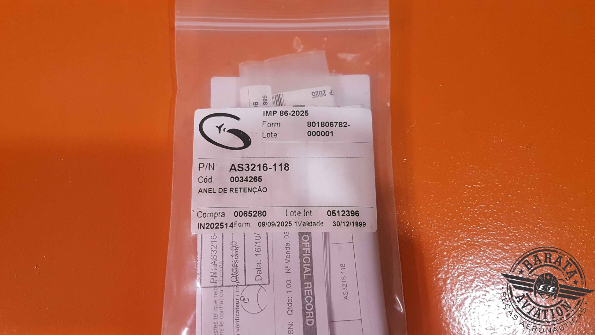 AS3216-118 Pratt &  Whitney Retaining Ring  - New