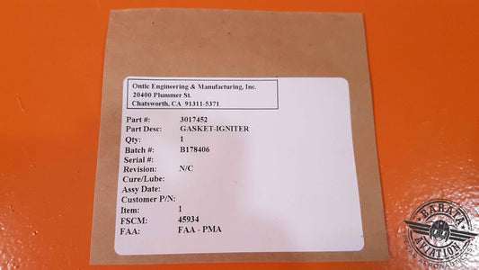 3017452 Ontic Engineering Gasket Igniter - Novo