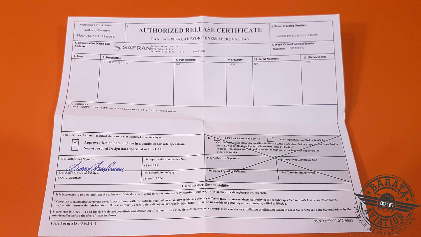 8673 Safran Protective Tape - Novo