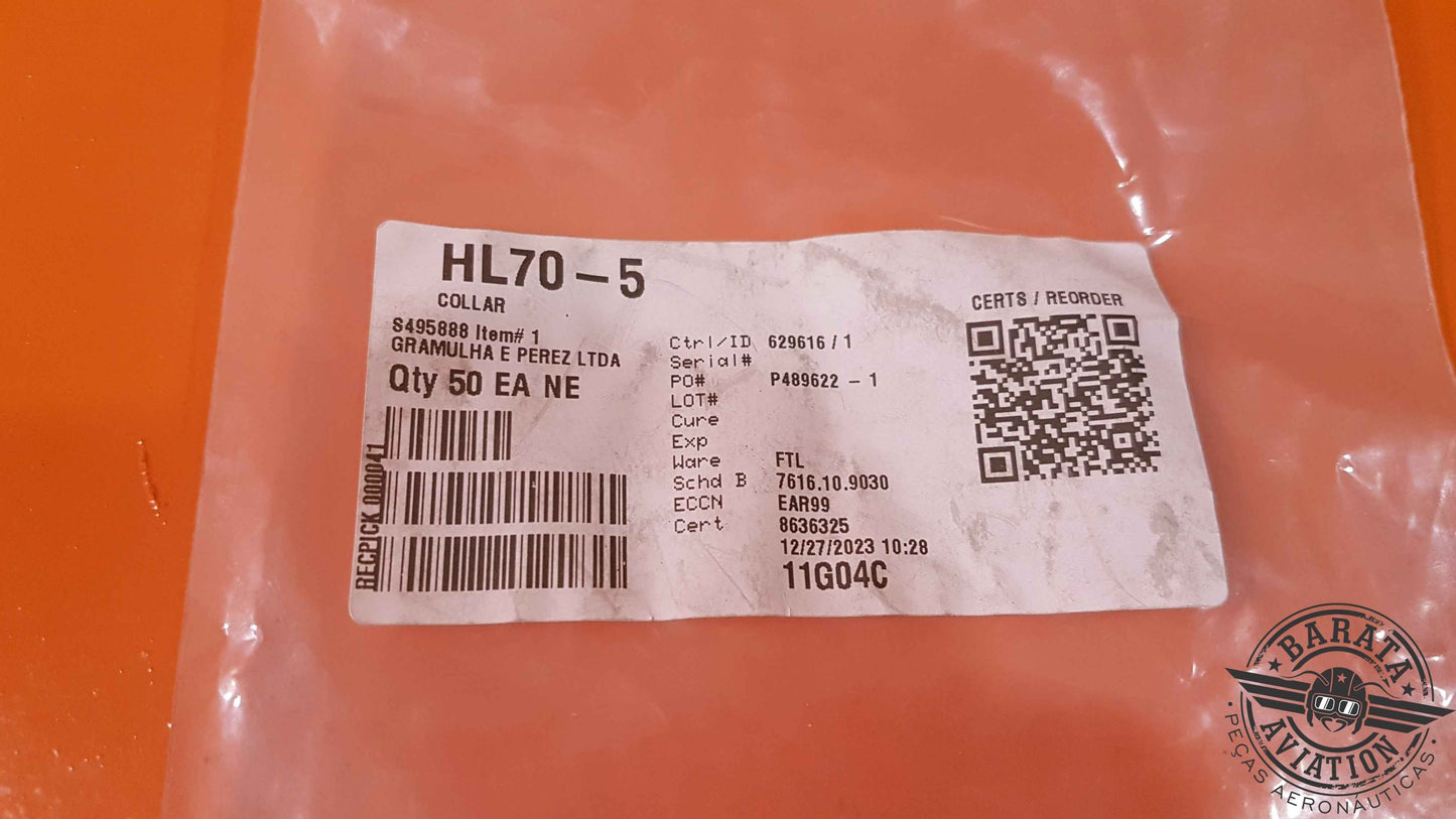 HL70-5 Kit of 50 Collars Hi-lok Red - Novo