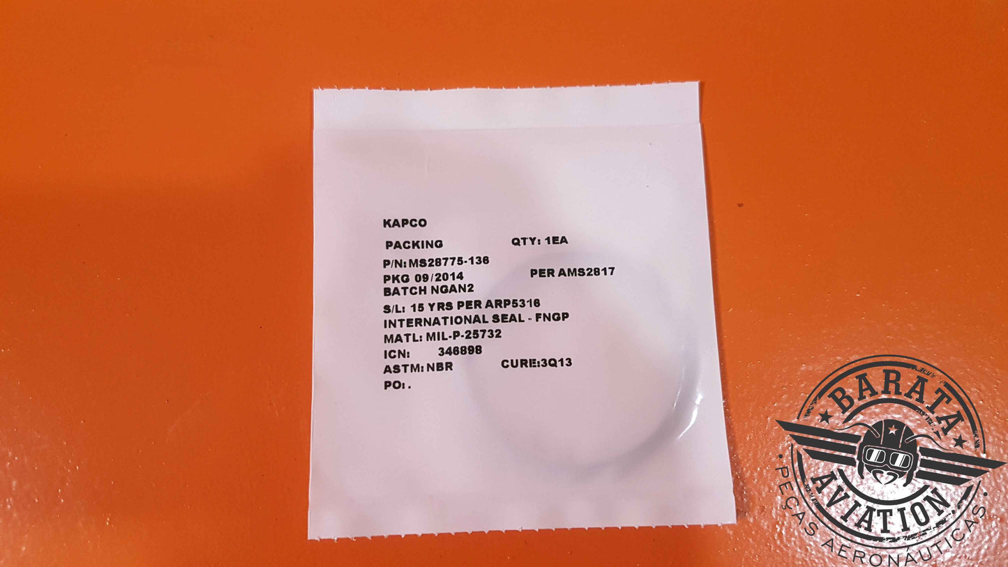 MS28775-136  Kapco Hydraulic O-ring