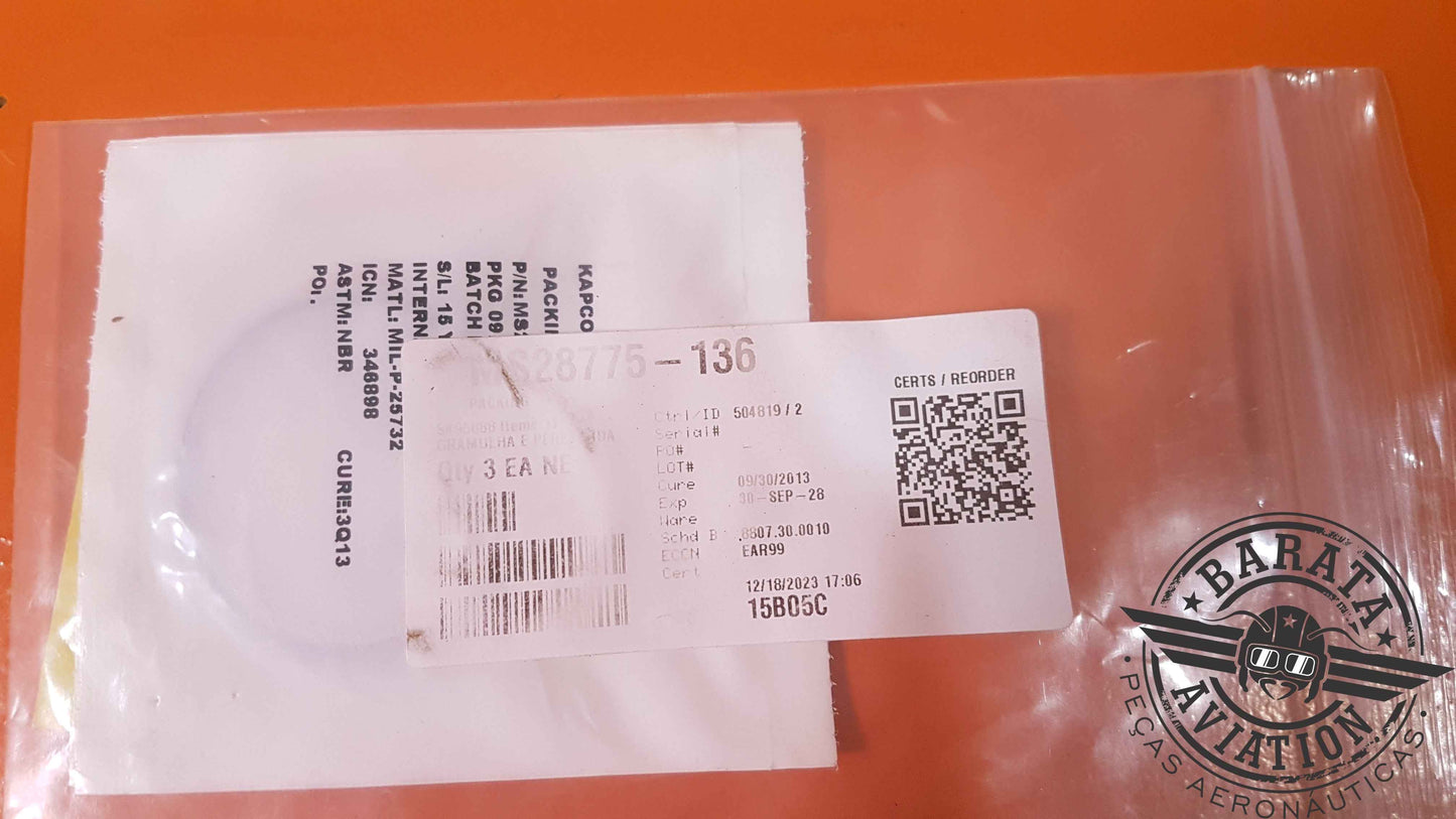MS28775-136  Kapco Hydraulic O-ring