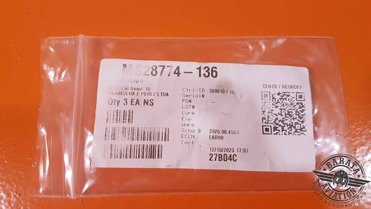 MS28774-136 Kit of 3 Retainer Ring - Novo