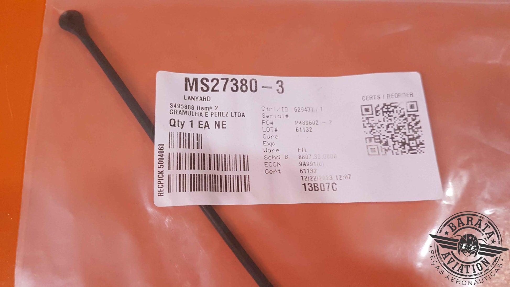 MS27380-3 Lanyard Fuel Cap - Novo