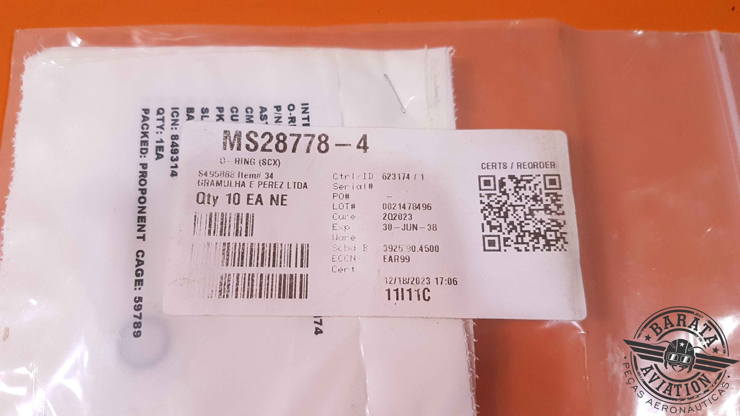 MS28778-4 International Seal Kit of 10 O-rings - Novo