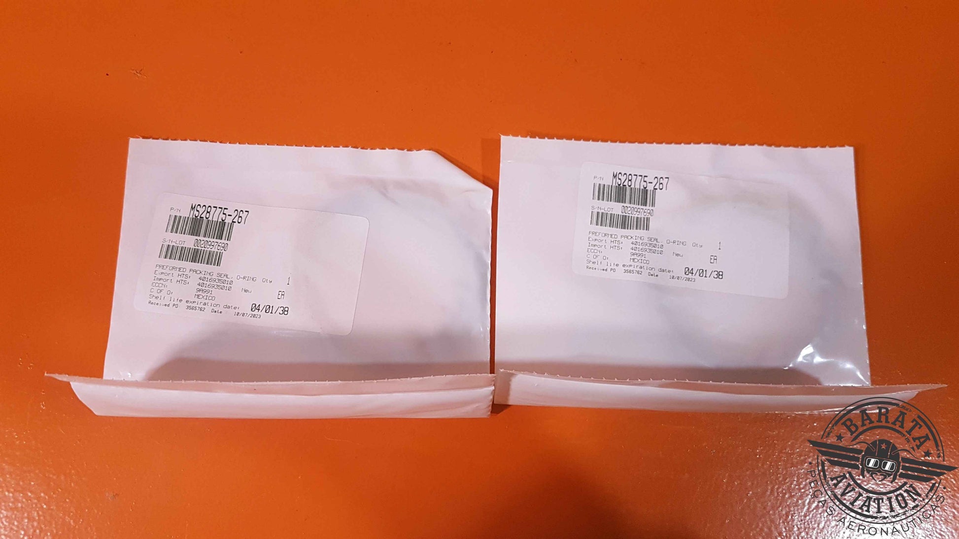 MS28775-267 International Seal Kit of 2 O-rings - Novo