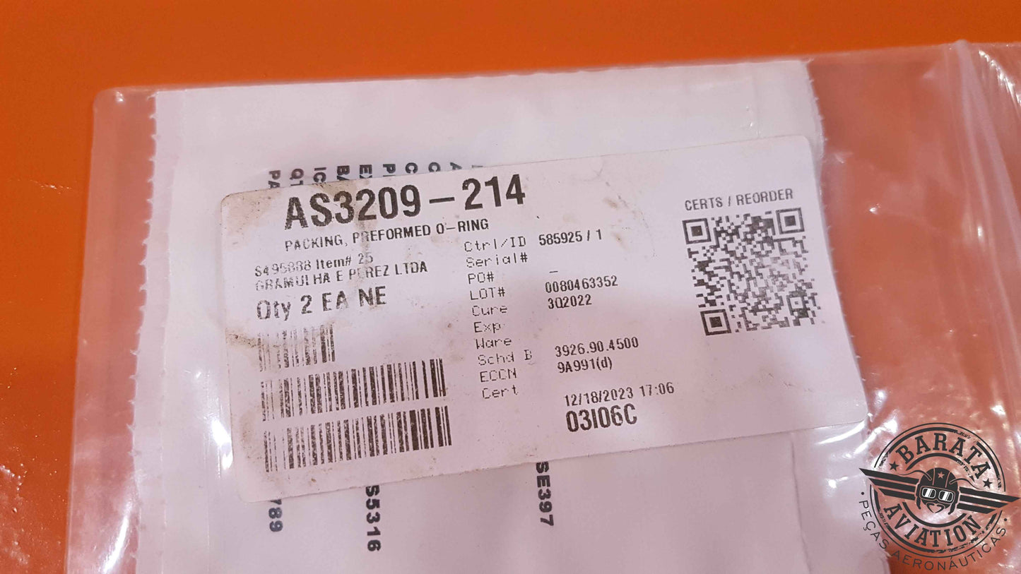 AS3209-214 Parker Hannifin Kit of 2 O-rings - Novo